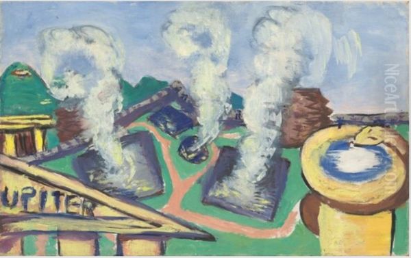 Hot Springs at Abano Oil Painting by Max Beckmann