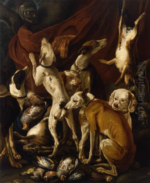 The Huntsman's Tent-Game and Dogs After a Hunt Oil Painting by Pieter Boel