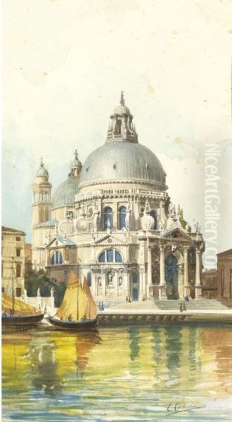 View Of Santa Maria Della Salute, Venice Oil Painting by Ettore Cadorin