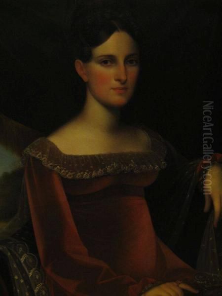 Mrs. Melancthon Taylor Woolsey (Susan Cornelia Tredwell, 1796-1863) Oil Painting by Abraham Tuthill