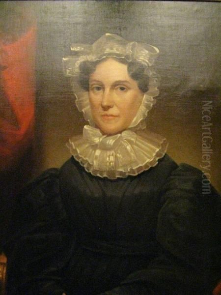 Mrs. Eleazer Burnham (Caroline Matilda Wood, ca. 1785-1832) Oil Painting by Ezra Ames