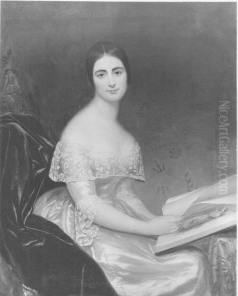 Mrs. George Chapple Norton (Caroline Sheridan, 1808-1877) Oil Painting by Samuel Stillman Osgood