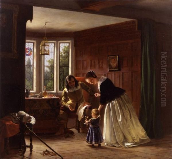 The Cavalier's Return Oil Painting by Richard Caton Woodville Jr.