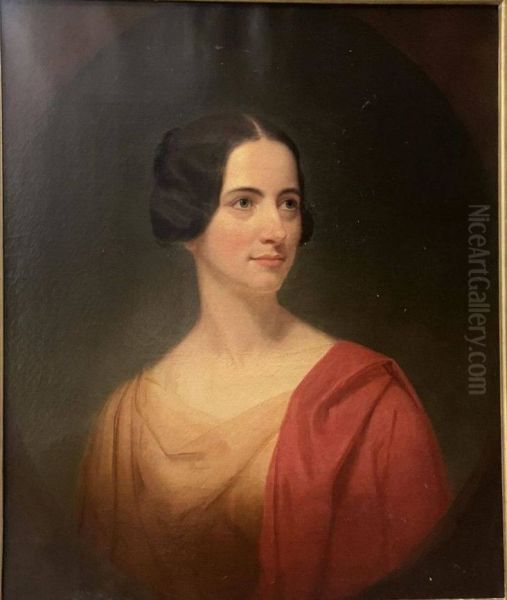 Mrs. James L. Hewitt (Mary Elizabeth Moore, b. 1807) Oil Painting by Samuel Stillman Osgood