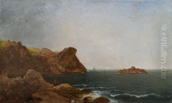 Pulpit Rock, Nahant (Nahant Rock and Seashore) Oil Painting by John Frederick Kensett