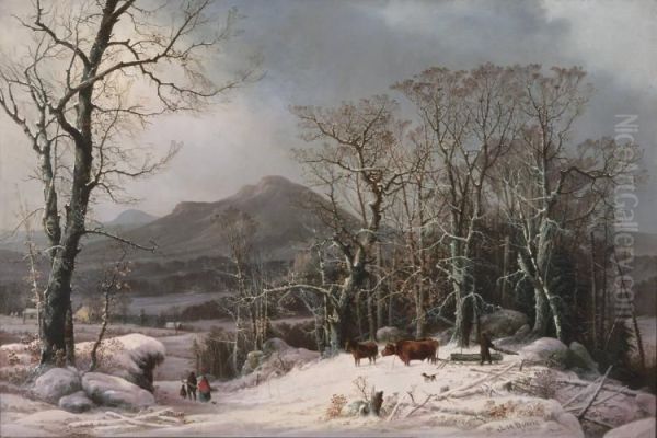 Wood for Winter Oil Painting by George Henry Durrie