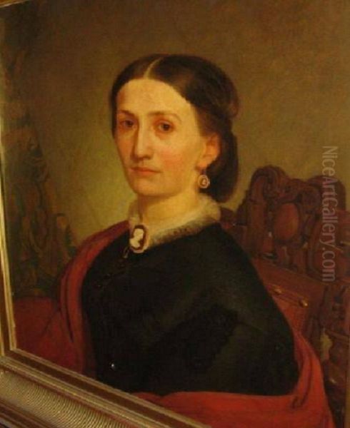 Mrs. Abraham Caulkins Lay (Catherine Ann Salisbury Morris, 1830-1918) Oil Painting by Oliver Ingraham Lay