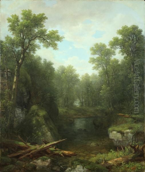 Chapel Pond Brook, Keene Flats, Adirondack Mountains, New York Oil Painting by Asher Brown Durand