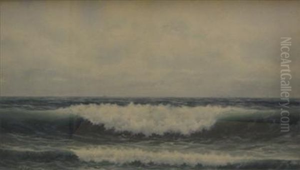 Breaking Waves Oil Painting by Henry B. Cady