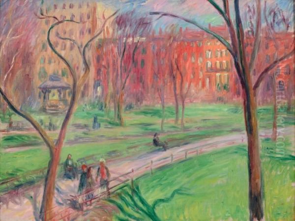 Early Spring, Washington Square Oil Painting by William James Glackens