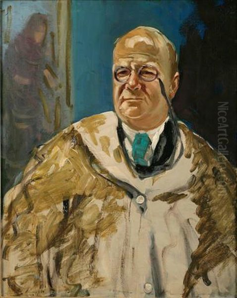 Self-Portrait with Pince-Nez Oil Painting by George Luks