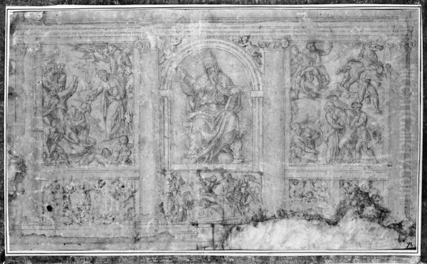 Study for the tomb of Clement VII, lower part Oil Painting by Baccio Bandinelli