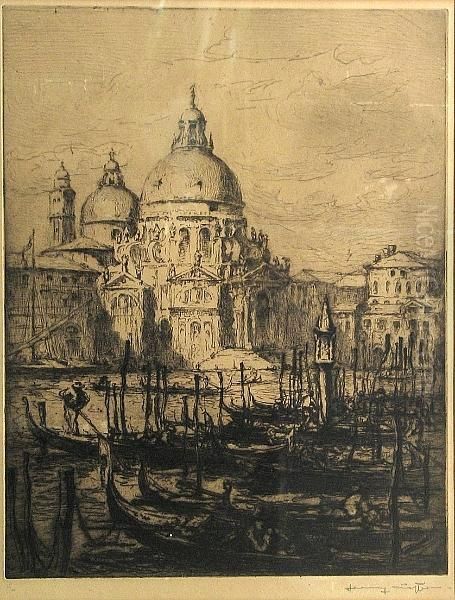 Untitled (venice Scene) Oil Painting by James Henry Cafferty