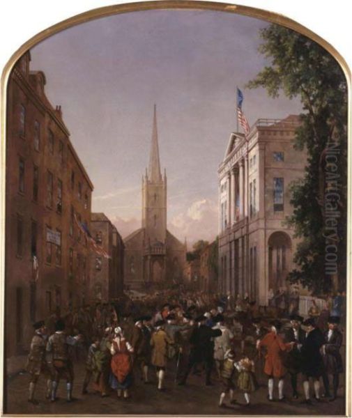 The Inauguration Of George Washington Oil Painting by James Henry Cafferty