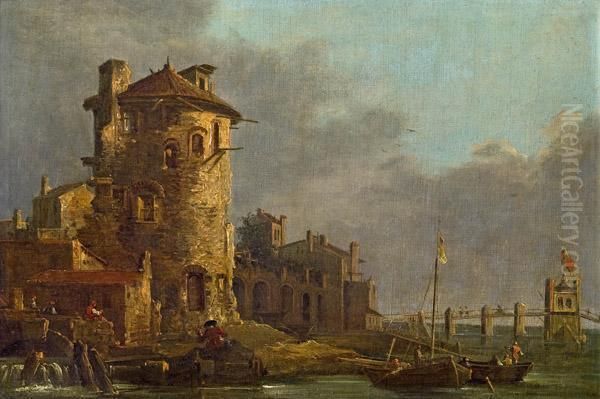 Das Lagunenfort Oil Painting by Ippolito Caffi