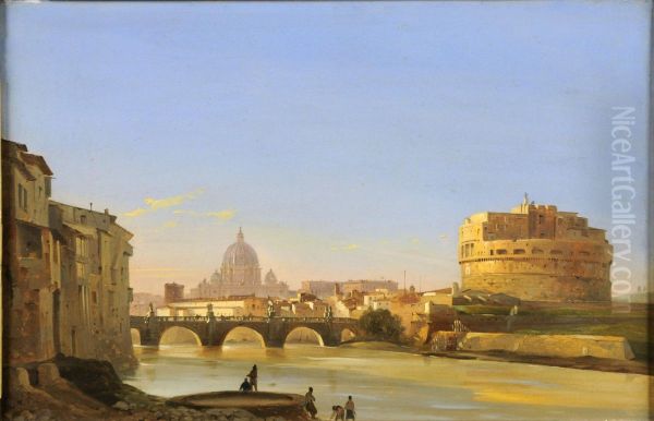 Vue De Rome Oil Painting by Ippolito Caffi