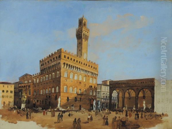 Veduta Difirenze Oil Painting by Ippolito Caffi