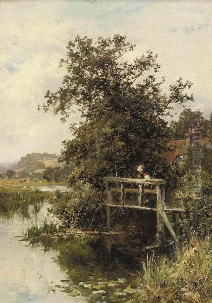 On The Thames Near Streatley Oil Painting by Walter Wallor Caffyn