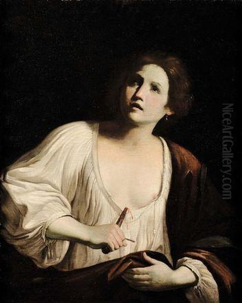 Suicidio Di Lucrezia Oil Painting by Guido Cagnacci