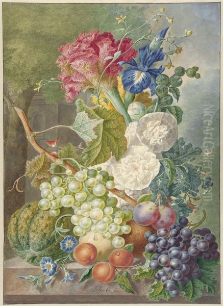 Still life of Plants, Flowers and Fruit Oil Painting by Jan van Os