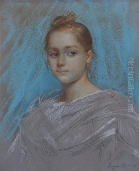 Ritratto Di Giovanetta Oil Painting by Amerino Cagnoni