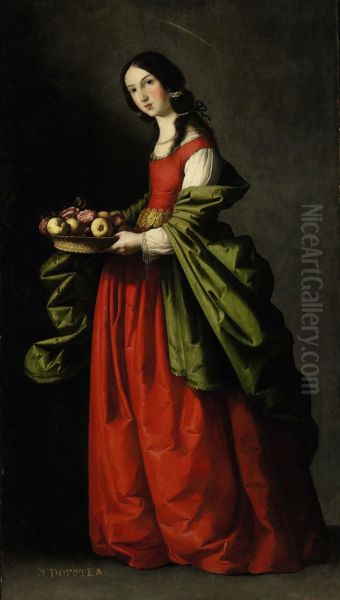 Sankt Dorotea Oil Painting by Francisco De Zurbaran