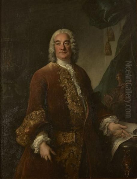 Charles-Francois-Paul (Le Normant ) Lenormant de Tournehem (1684-1751), directeur des Batiments du Roi Oil Painting by Louis Tocque