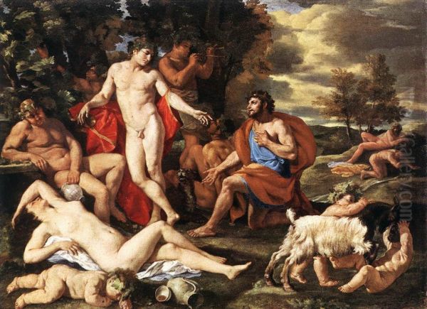 Midas and Bacchus Oil Painting by Nicolas Poussin