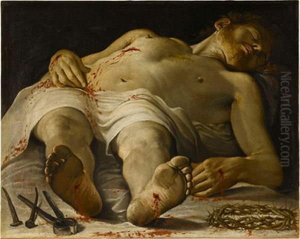 The Dead ChristItaliano:salma di cristo Oil Painting by Annibale Carracci