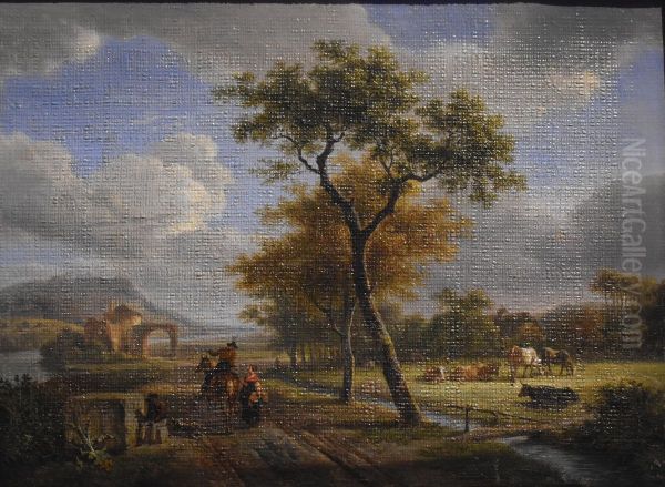 Paysage romain Oil Painting by Jean-Louis de Marne