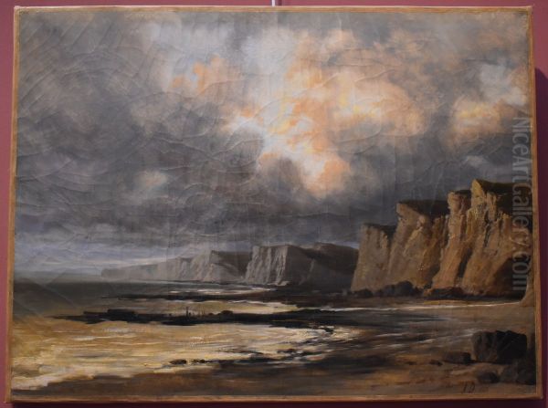 Les falaises Oil Painting by Adrien Dauzats