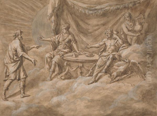 A Scene on Mount Olympus Oil Painting by John Michael Rysbrack