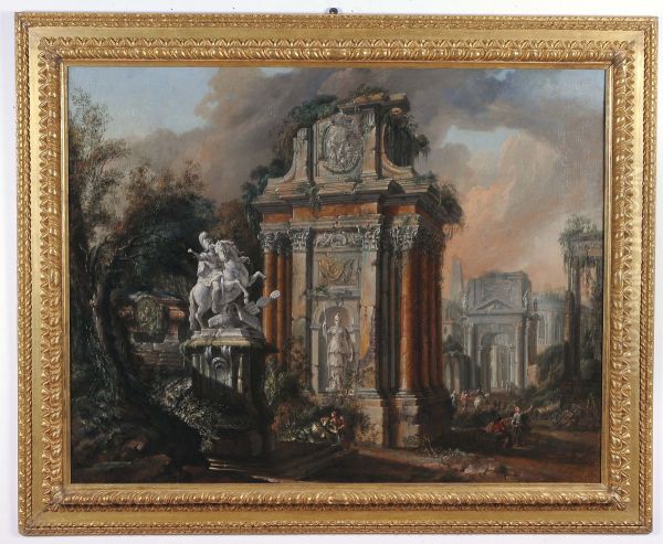 Architectural capriccio Oil Painting by Clemente Spera