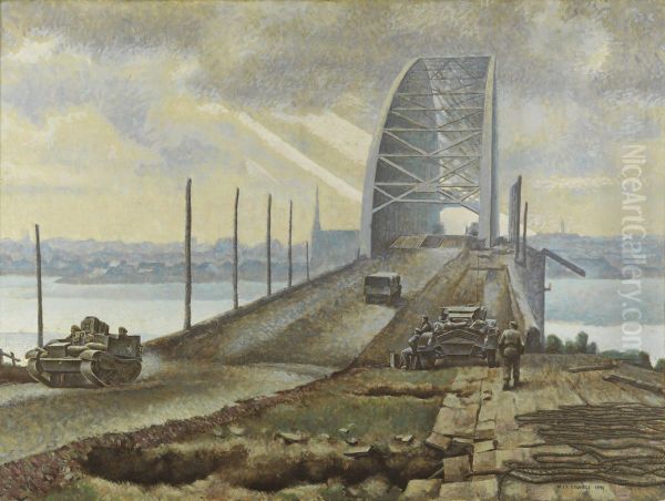 The Nijmegen Bridge, Holland Oil Painting by Alex Colville