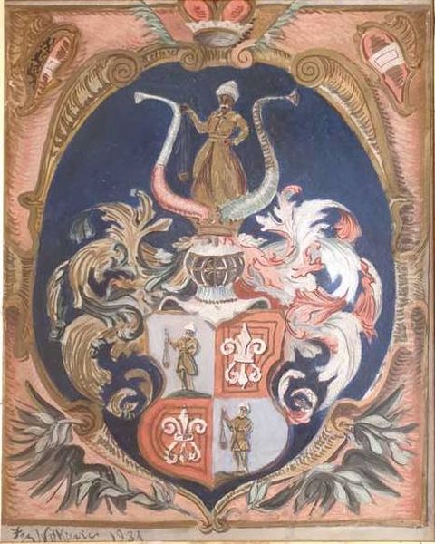 Coat of arms of the Schludermann family Oil Painting by Stanislaw Ignacy Witkiewicz