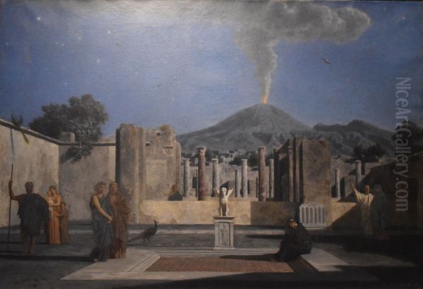 Un reve dans les ruines de Pompei Oil Painting by Alfred de Curzon