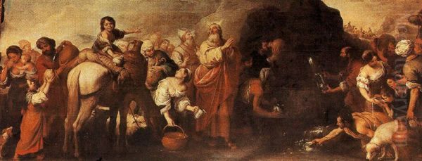 Moses and the water from the rock of Horeb Oil Painting by Bartolome Esteban Murillo