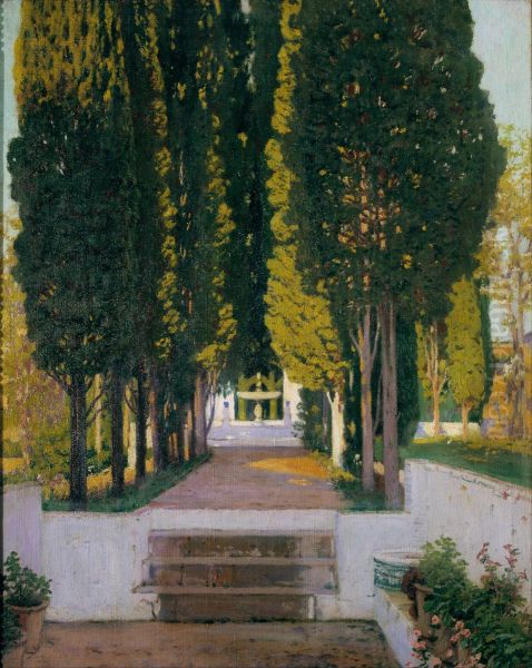 Gardens of the Generalife Oil Painting by Santiago Rusinol i Prats