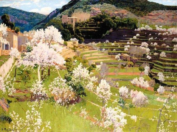 Terraced Garden in Mallorca, 1911 Oil Painting by Santiago Rusinol i Prats