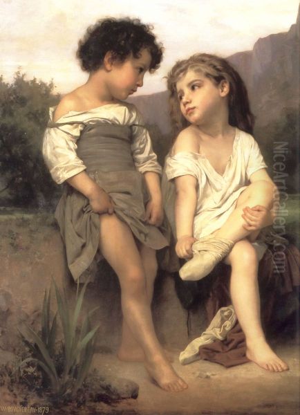 At the Edge of the Brook Oil Painting by William-Adolphe Bouguereau