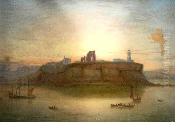 Tynemouth Castle Oil Painting by James Shotton