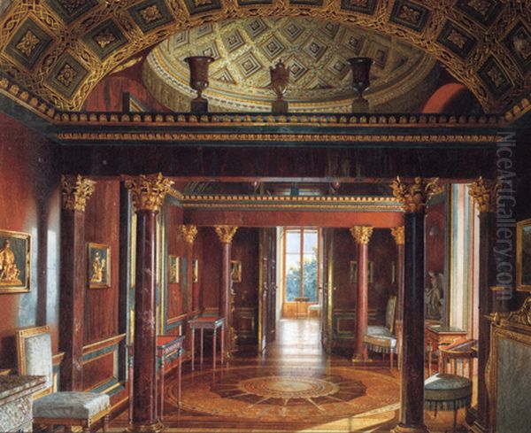 Pushkin(Russia), Agate Rooms of theCatherine Palace Oil Painting by Luigi Premazzi