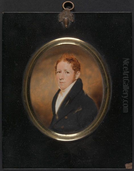 A Gentleman with Auburn Hair Oil Painting by George Chinnery