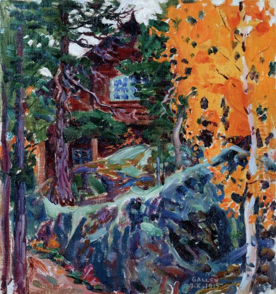 Kalela in Autumn Oil Painting by Akseli Gallen-Kallela