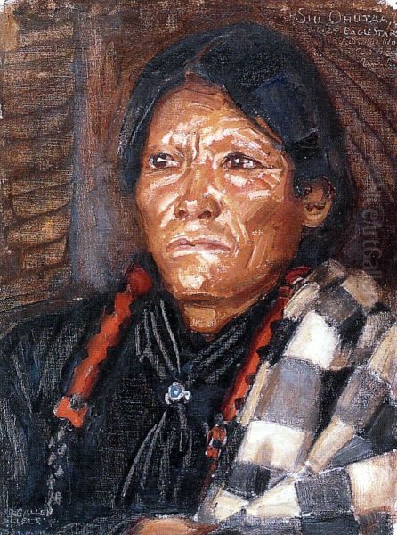 The Indian Siu Ohutaa Oil Painting by Akseli Gallen-Kallela