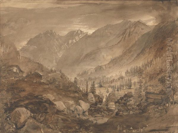 Mountain Landscape, Macugnaga Oil Painting by John Ruskin