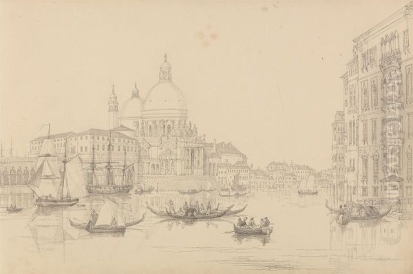 The Church of St. Maria della Salute 10th Nov.r 1840 Oil Painting by Sir Charles D'Oyly, 7th Baronet