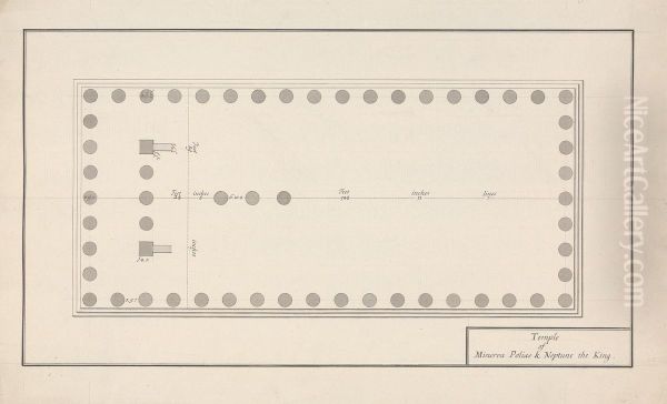 Plan of temple of Minerva Polias and Neptune the King Oil Painting by James Bruce