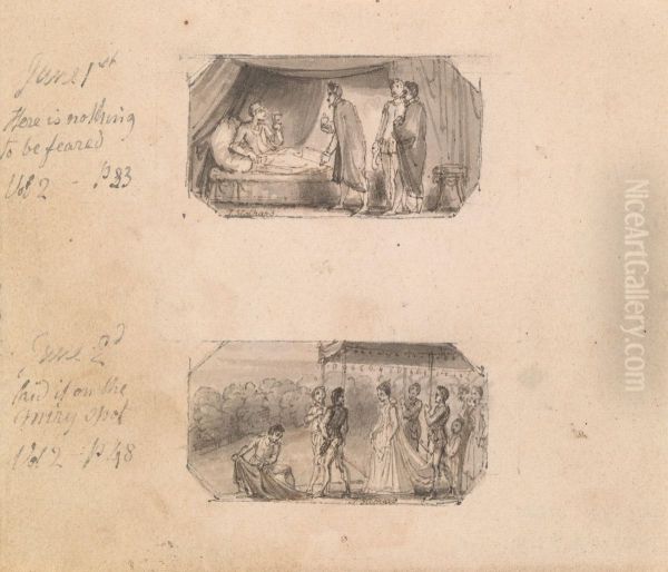 There Is Nothing to Be Feared (Vol. 2, p. 83) June 2nd: [Laid if] on the [Very] Spot (Vol. 2, p. 48) Oil Painting by Thomas Stothard