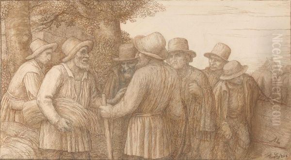 Group de Fermiers Oil Painting by Alphonse Legros